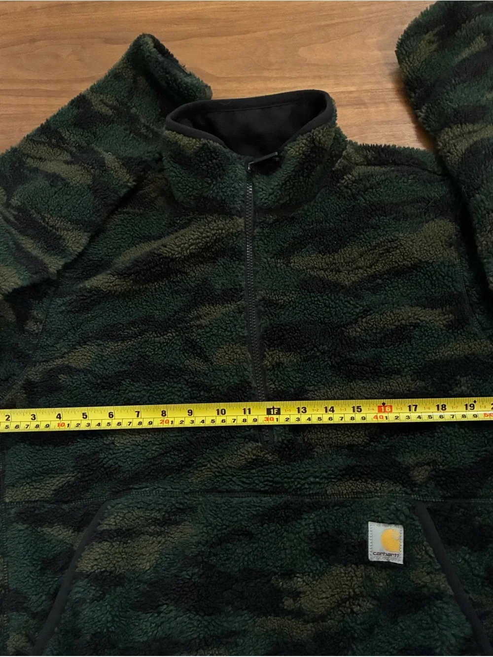 Carhartt Men's Green Camo Sherpa Half-Zip Pullover